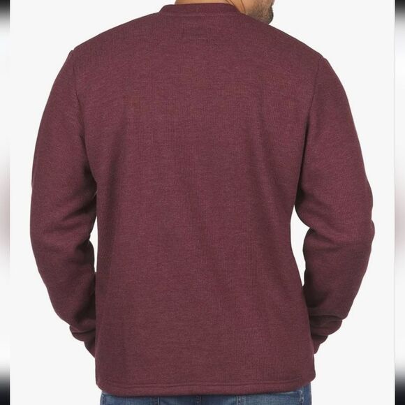 New Coleman 3 Button Sherpa Lined LS Waffle Henley Shirt Front Welt Pocket Sz XL - Picture 4 of 8